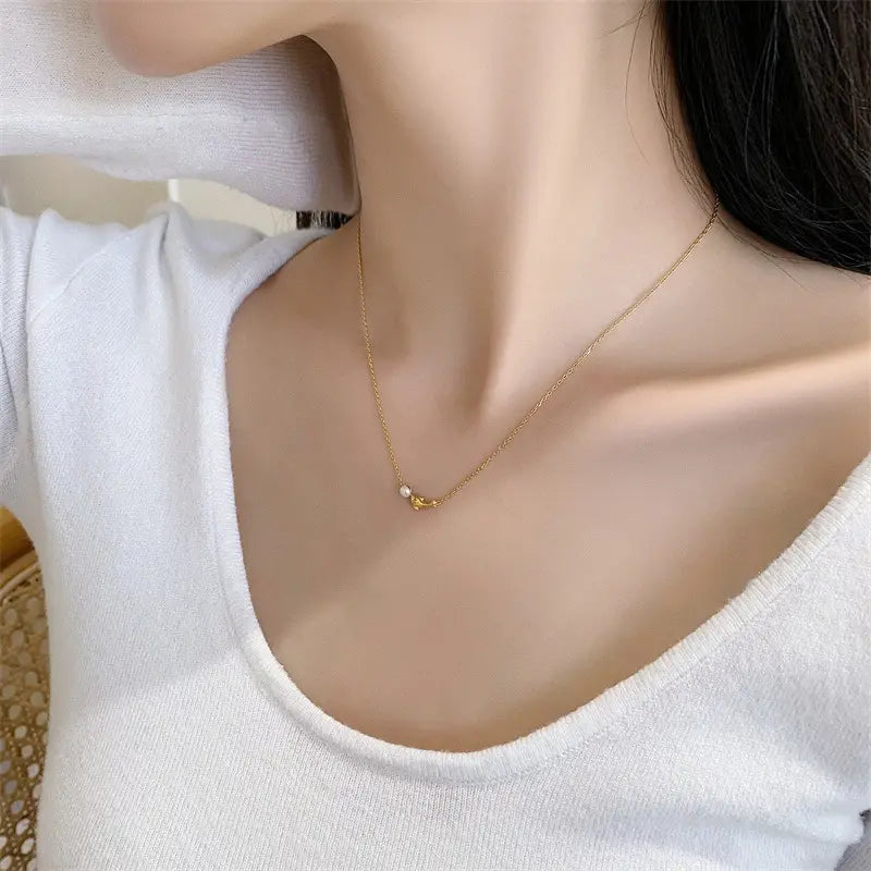 Pearl Dolphin Dance Pendant Chain
