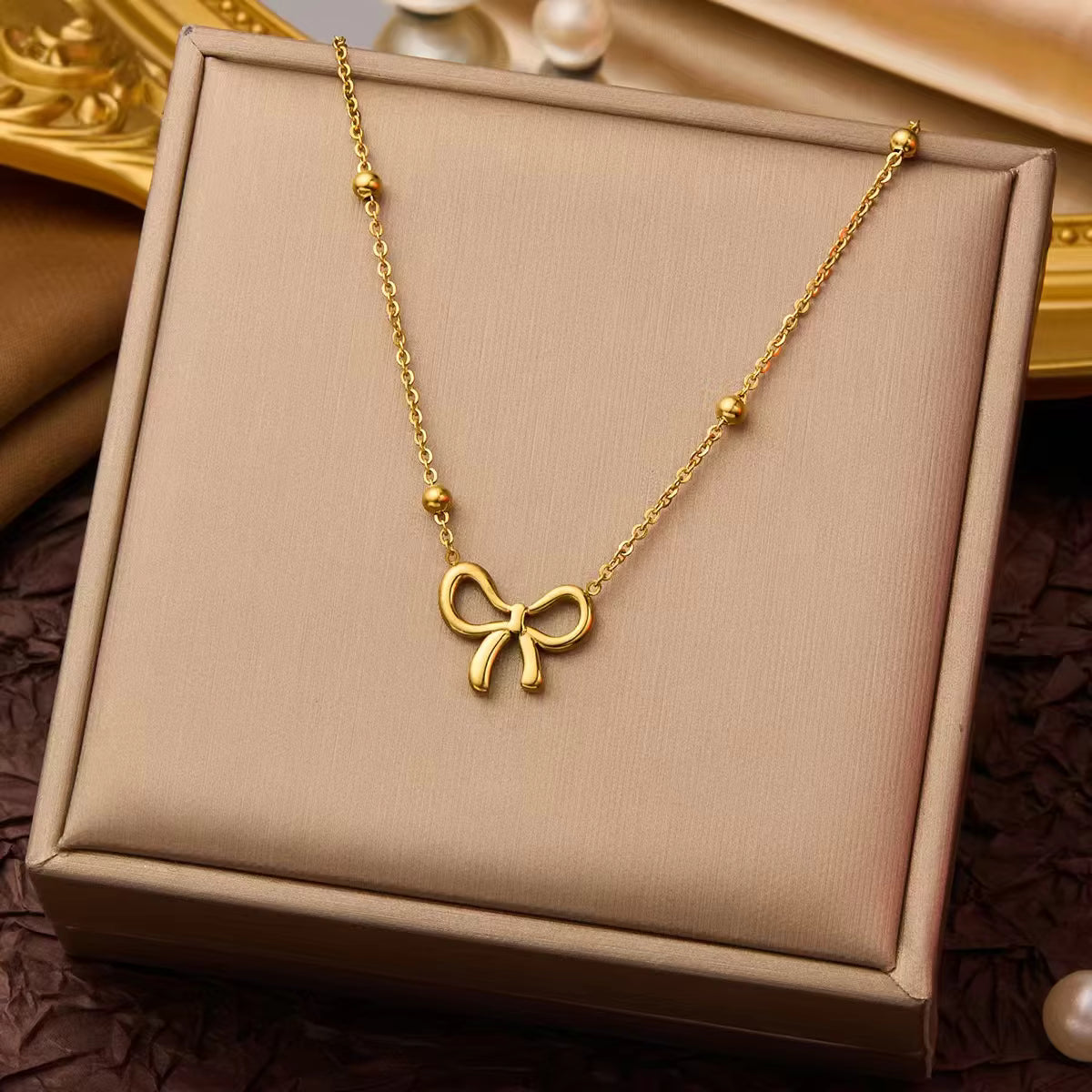 Chic Ribbon Charm Pendant Chain