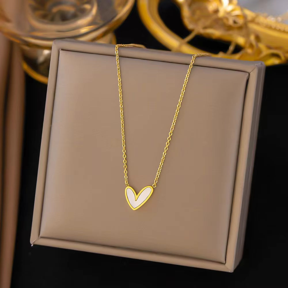 Pure Grace White Heart Pendant Chain