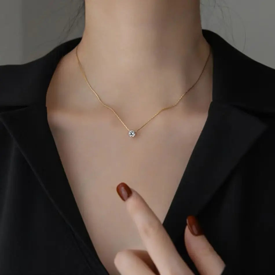 Dainty Diamond Pendant Chain