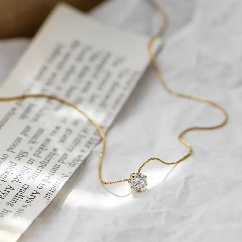 Dainty Diamond Pendant Chain
