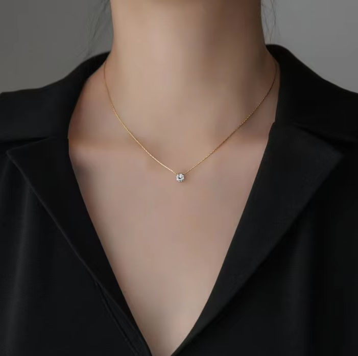 Dainty Diamond Pendant Chain