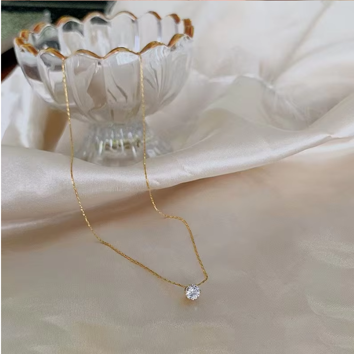 Moonlit Amethyst Drop Pendant Chain