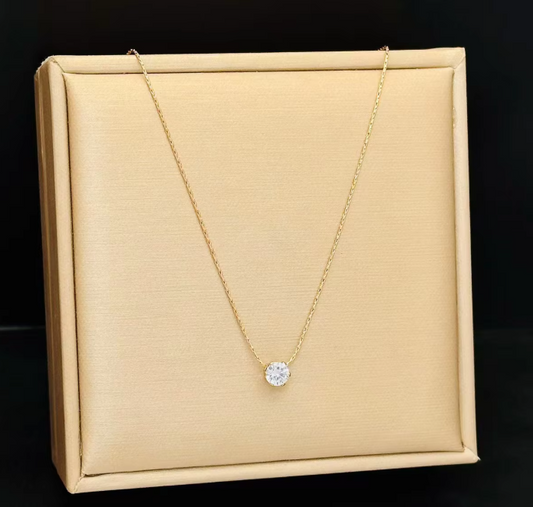 Rose Dainty Diamond Pendant Chain