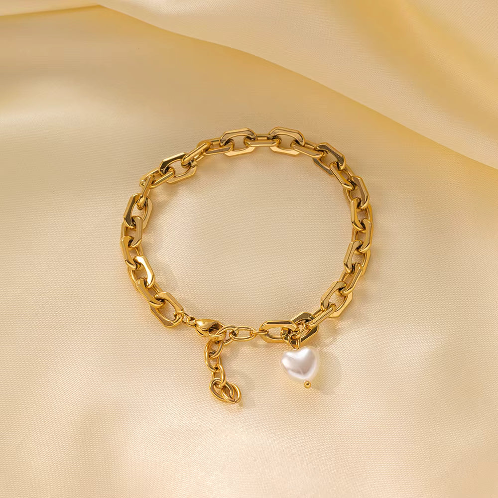 Pearl Heart Bracelets