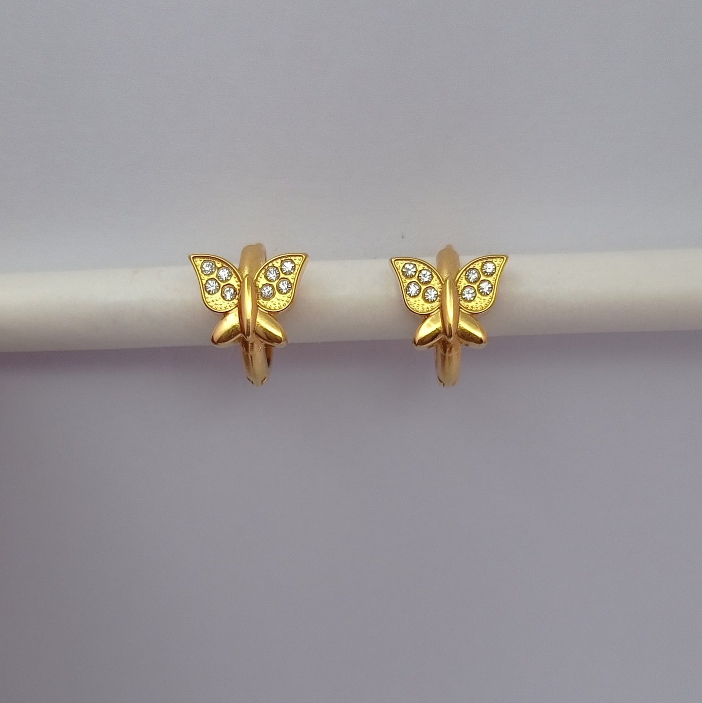 Small Butterfly Hoop Earring