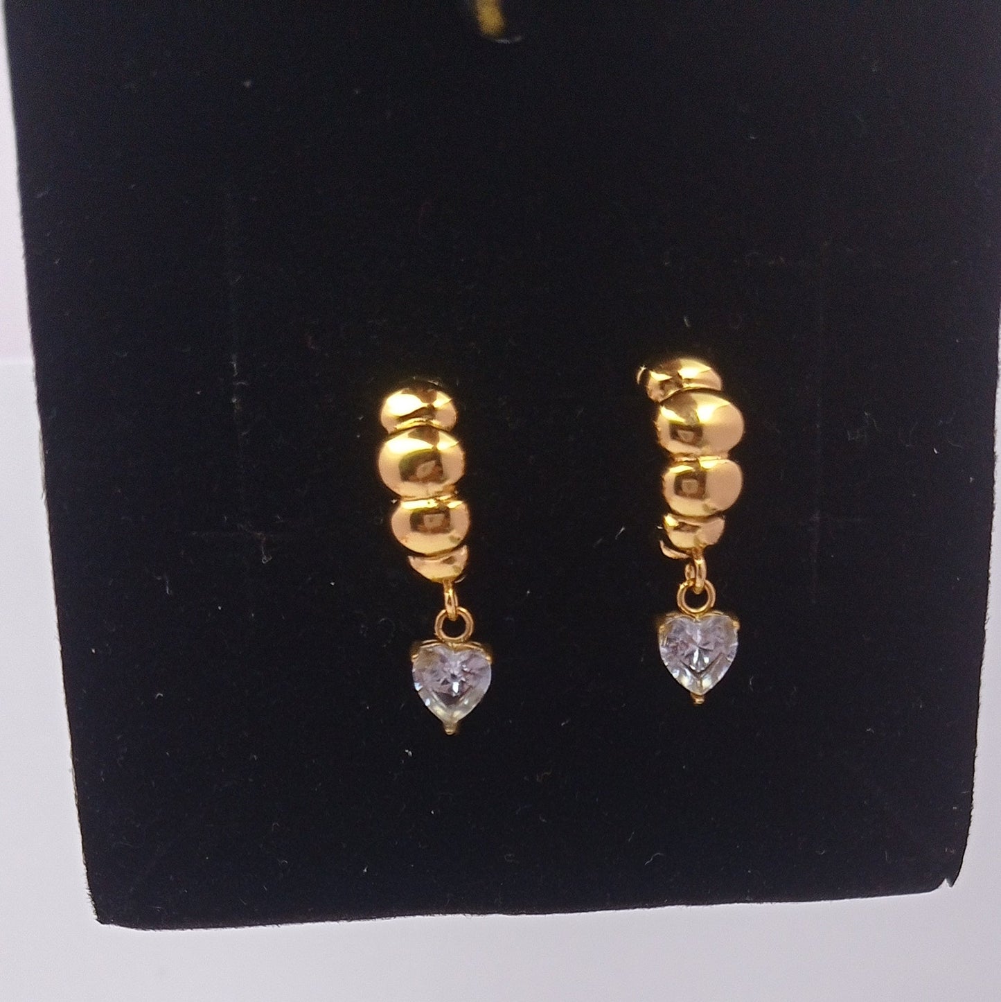 Bubbly Hoop with Heart Drop Earring