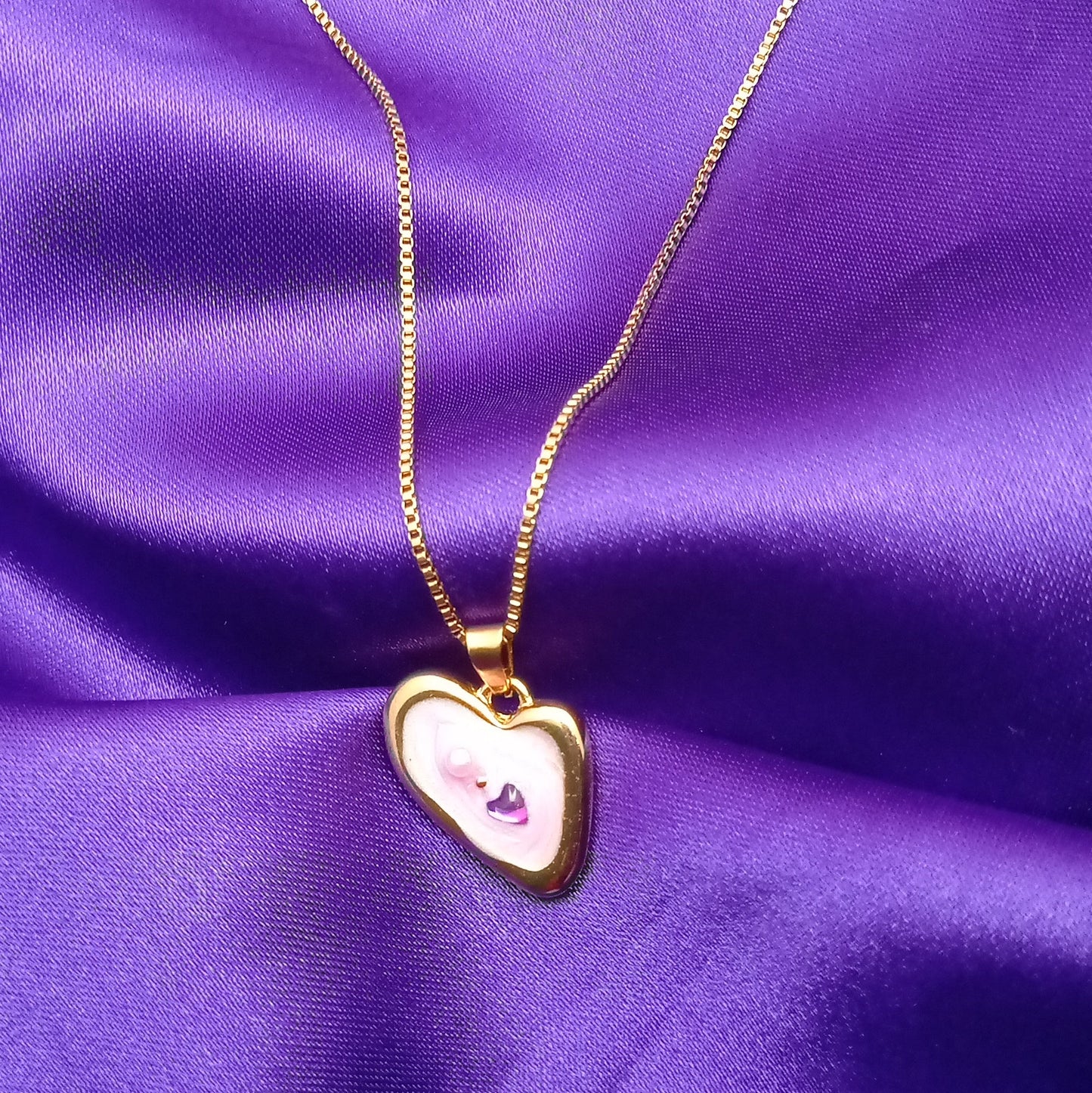 Enamel Pink Heart Chain
