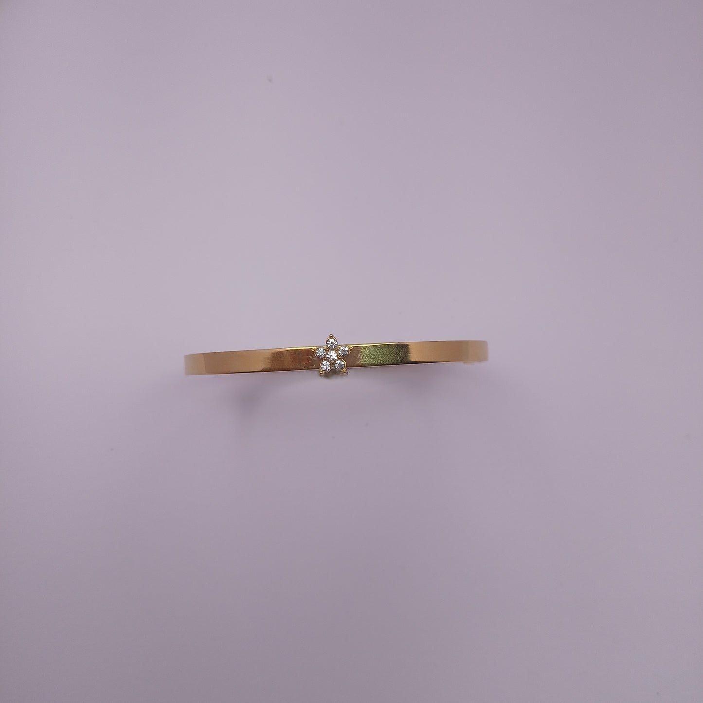 Flower Crystal Bangle – Floral Crystal Gold-Plated Bangle for Women