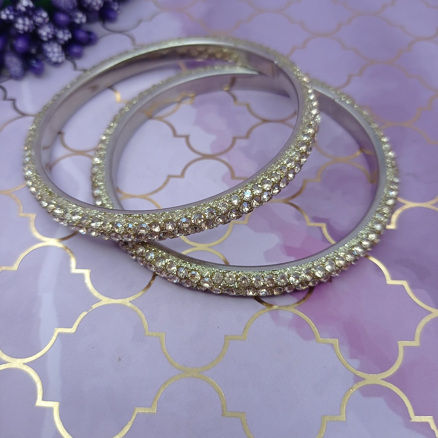 Gold Stone Bangle – Traditional Gold-Plated Stone Bangle for Women