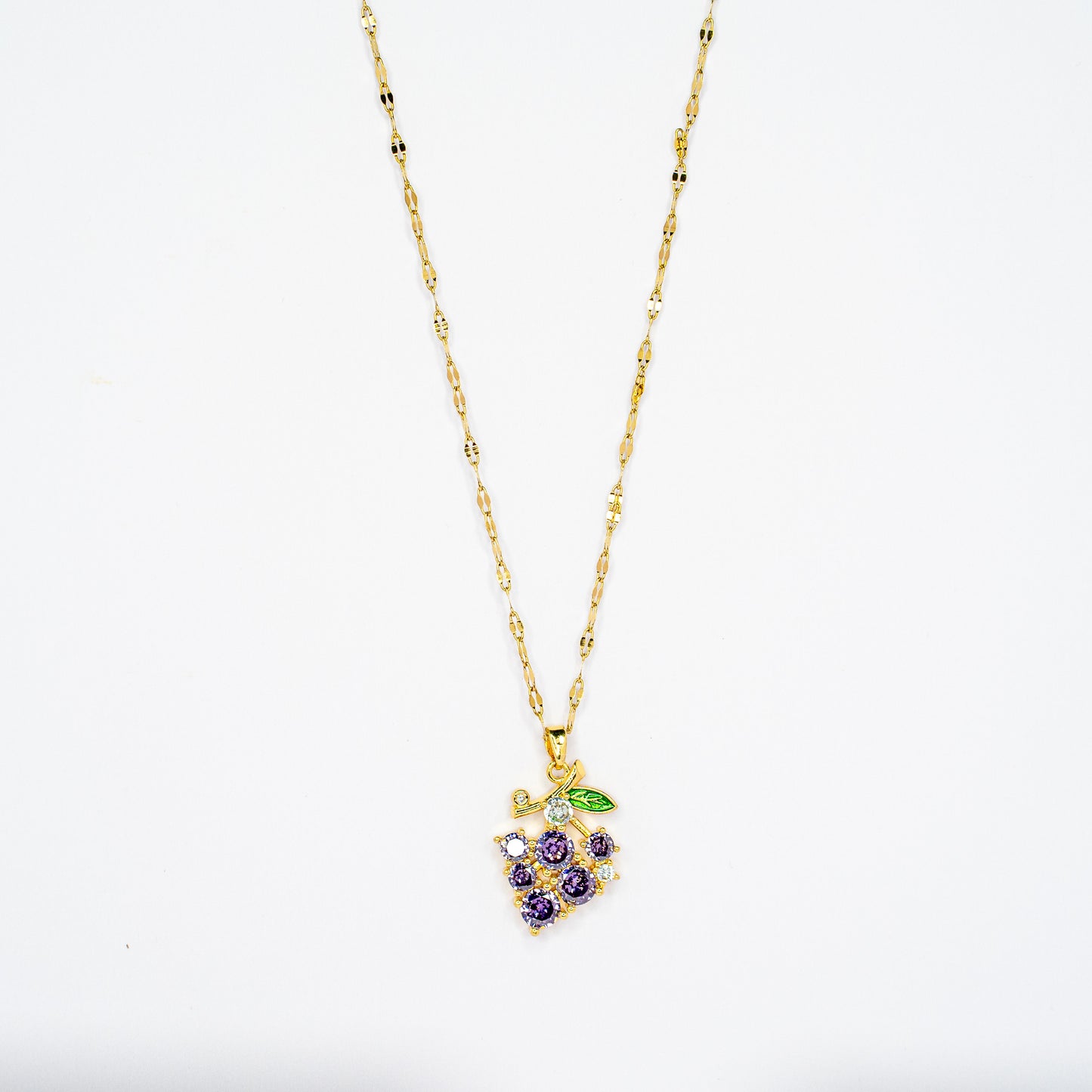 Amethyst Bunch Purple Grapes Pendant Chain