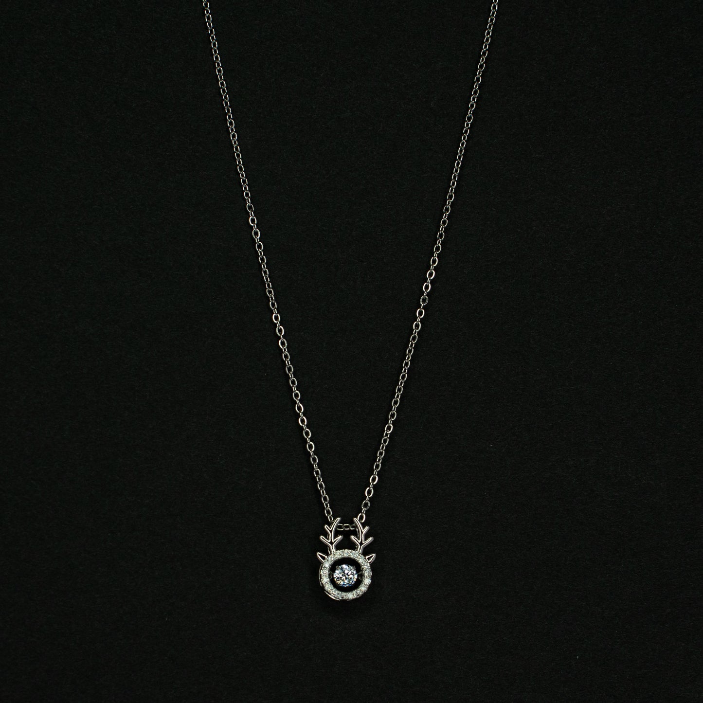 Silver Deer Horn Pendant Chain