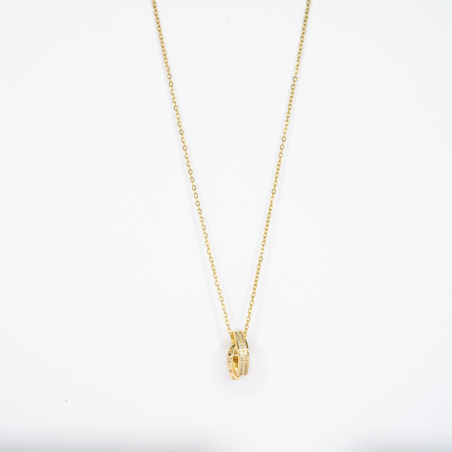 Golden Love Square Pendant Chain