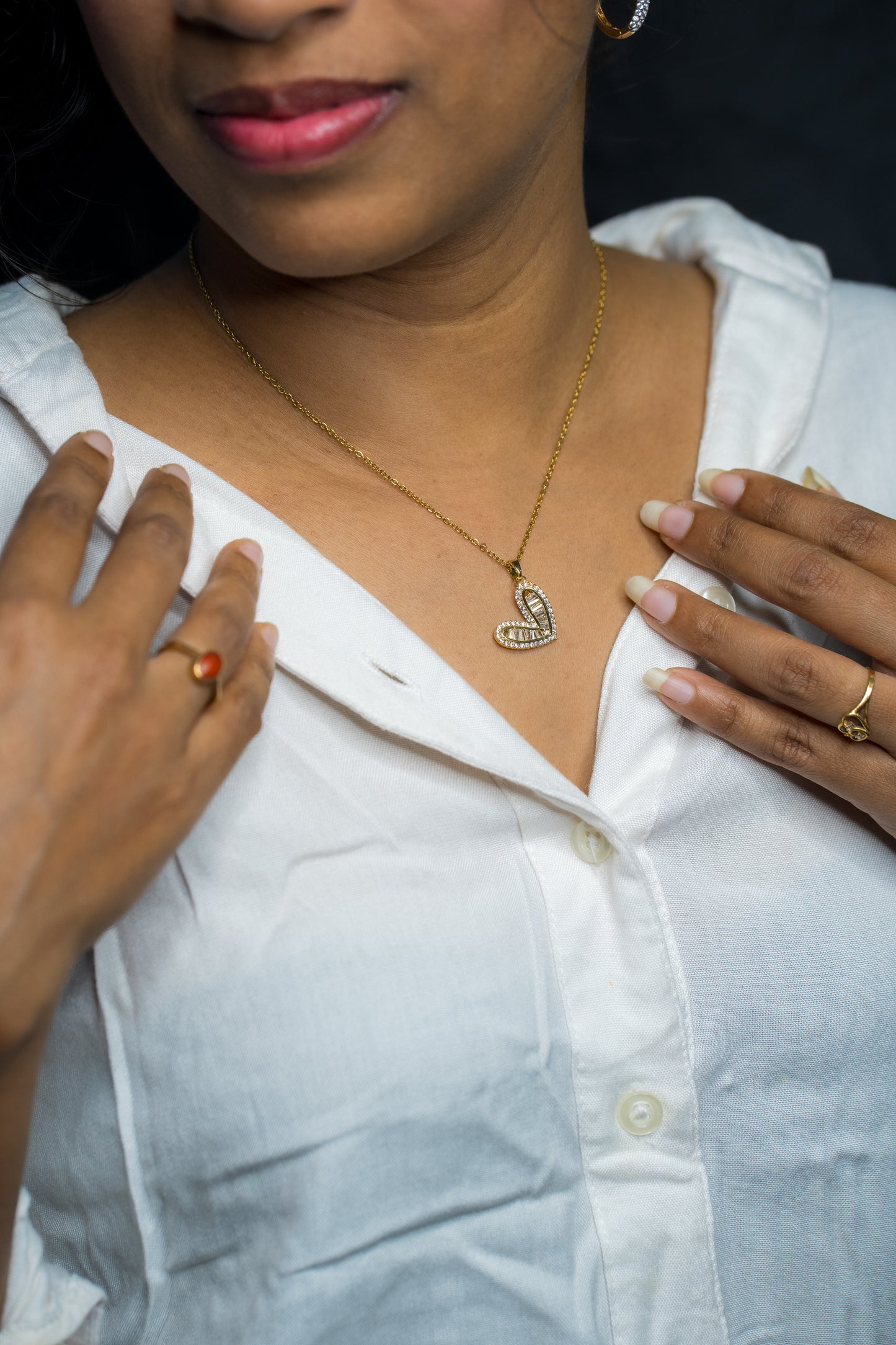 Golden Heart Glow Pendant Chain