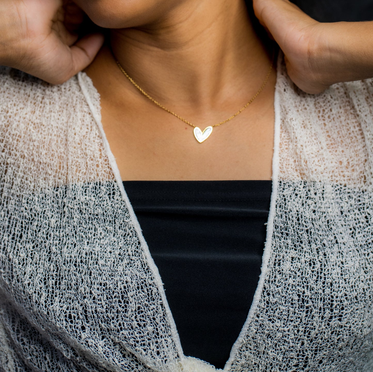 Pure Grace White Heart Pendant Chain