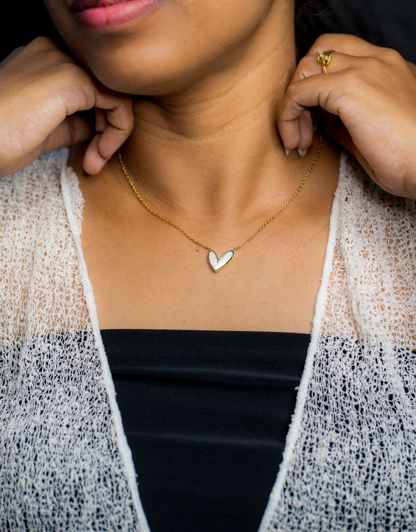 Pure Grace White Heart Pendant Chain