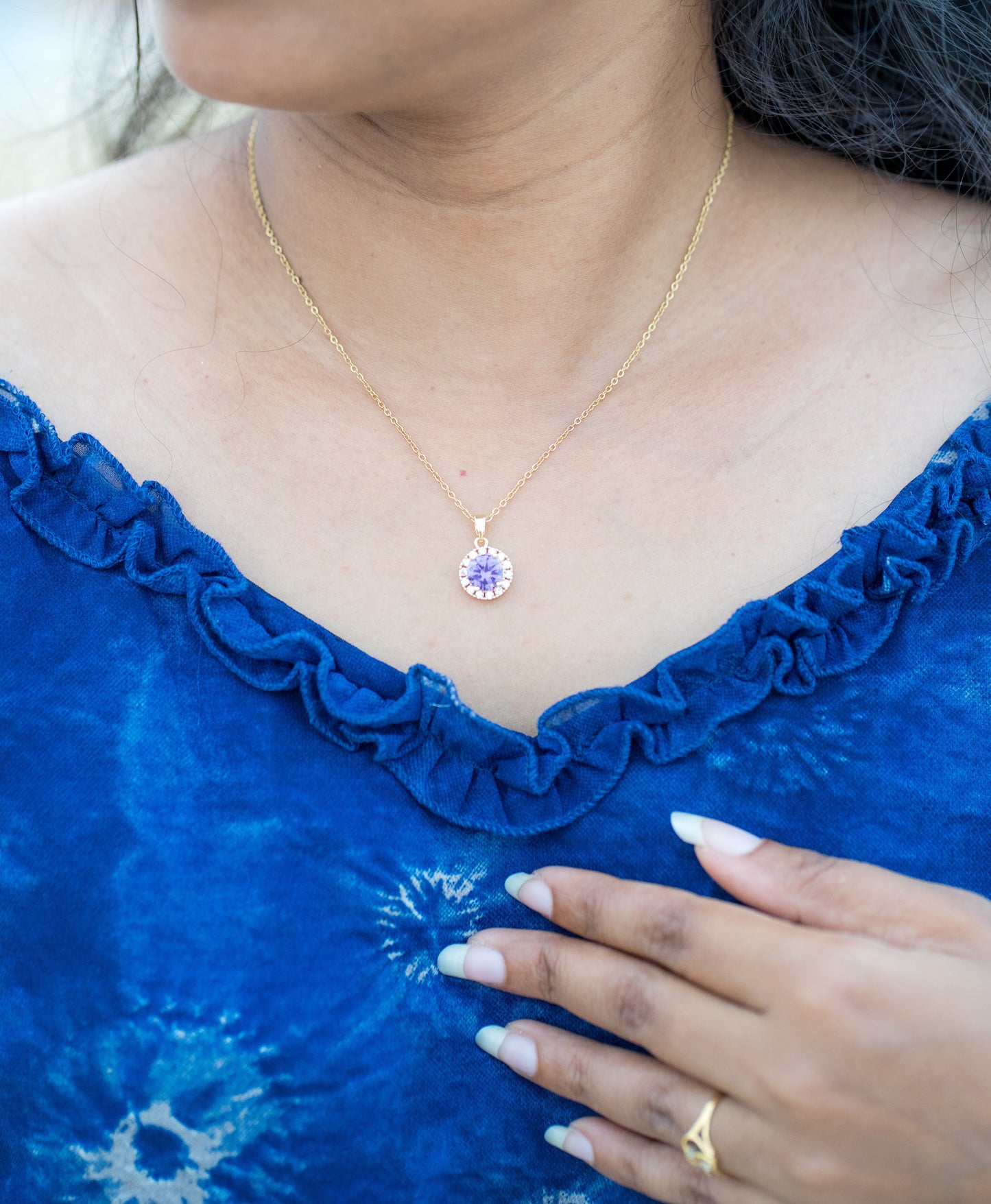 Amethyst Orbit Pendant Chain