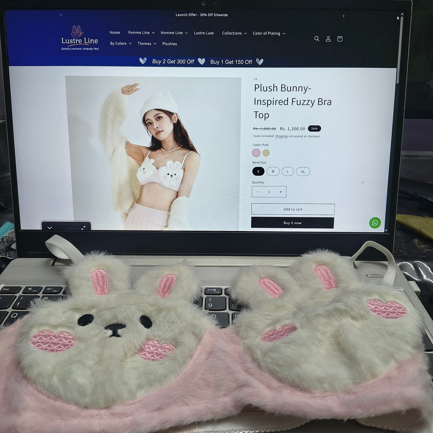 Plush Bunny-Inspired Fuzzy Bra Top