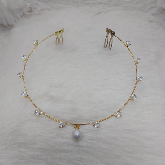 Golden Oval Crystal Hair Accessory - Kids & Adults