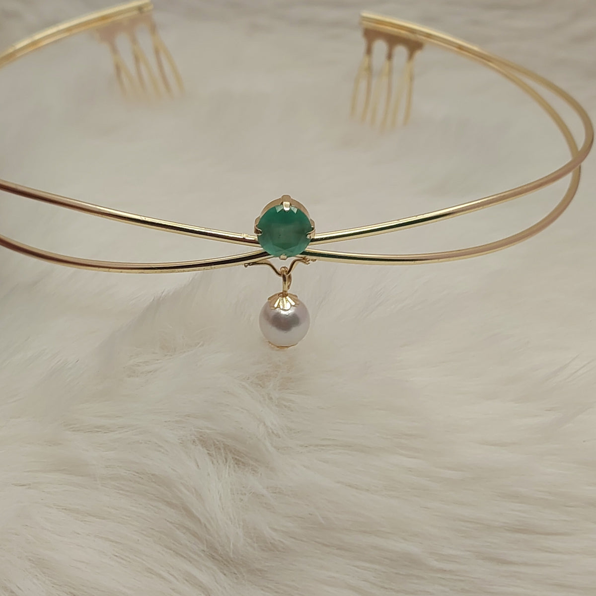 Emerald Pearl Hair Accessory
