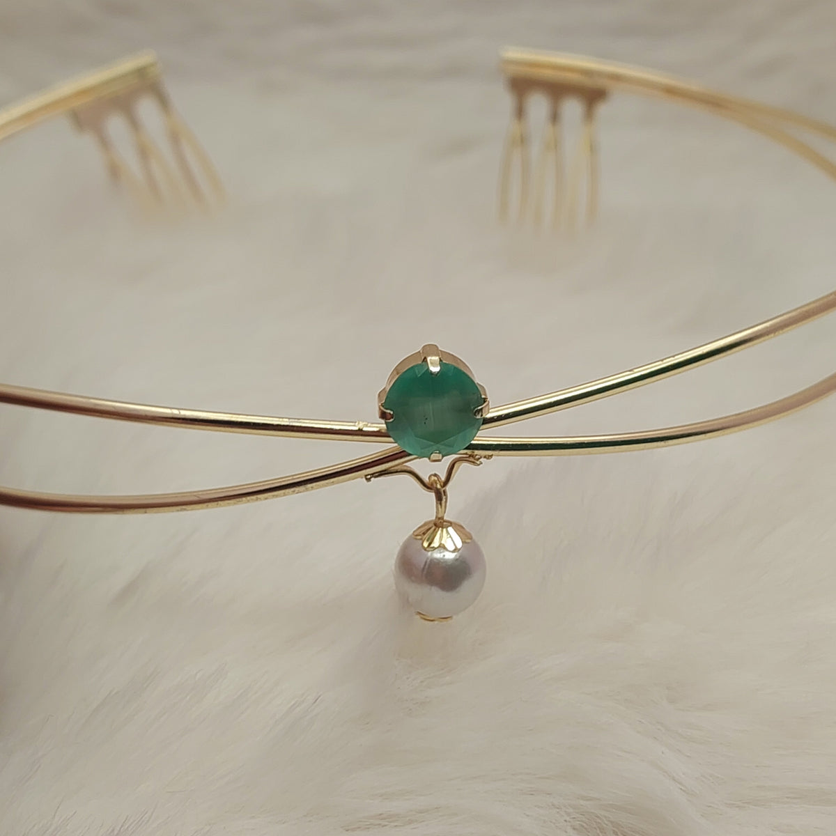 Emerald Pearl Hair Accessory