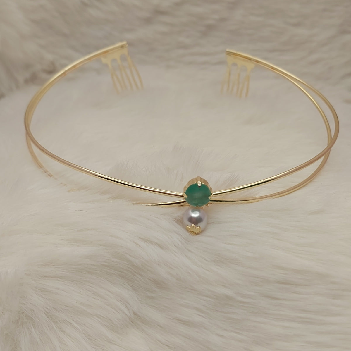 Emerald Pearl Hair Accessory
