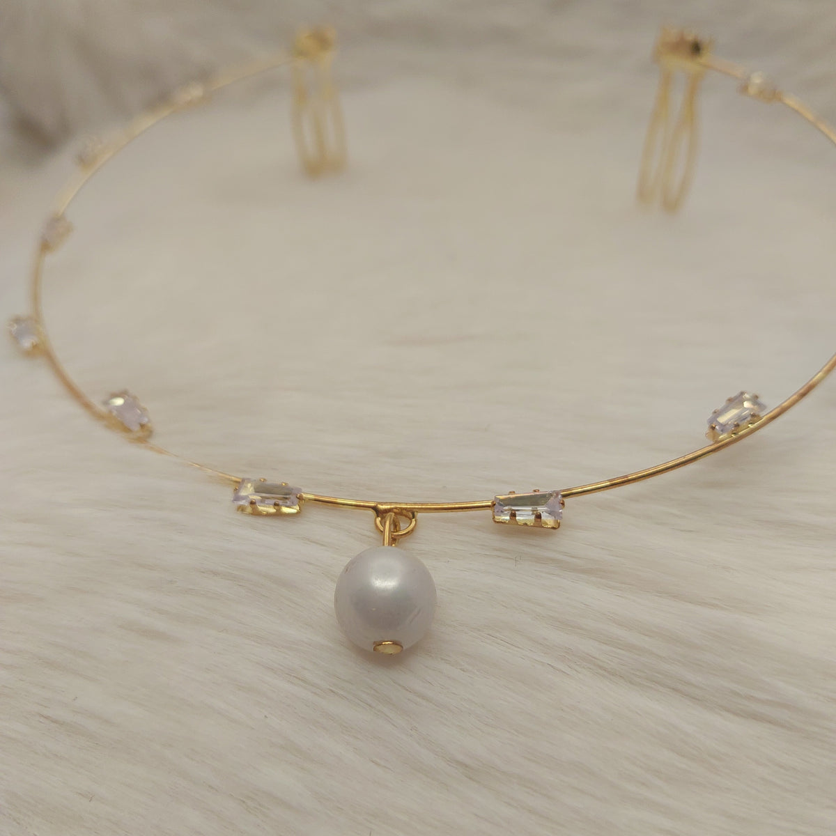 Golden Rectangle Crystal Hair Accessory - Kids & Adults