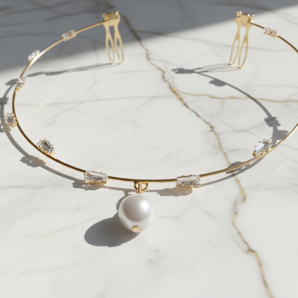 Golden Rectangle Crystal Hair Accessory - Kids & Adults