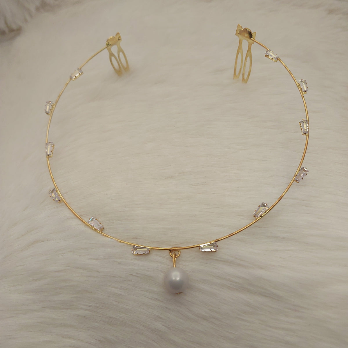 Golden Rectangle Crystal Hair Accessory - Kids & Adults