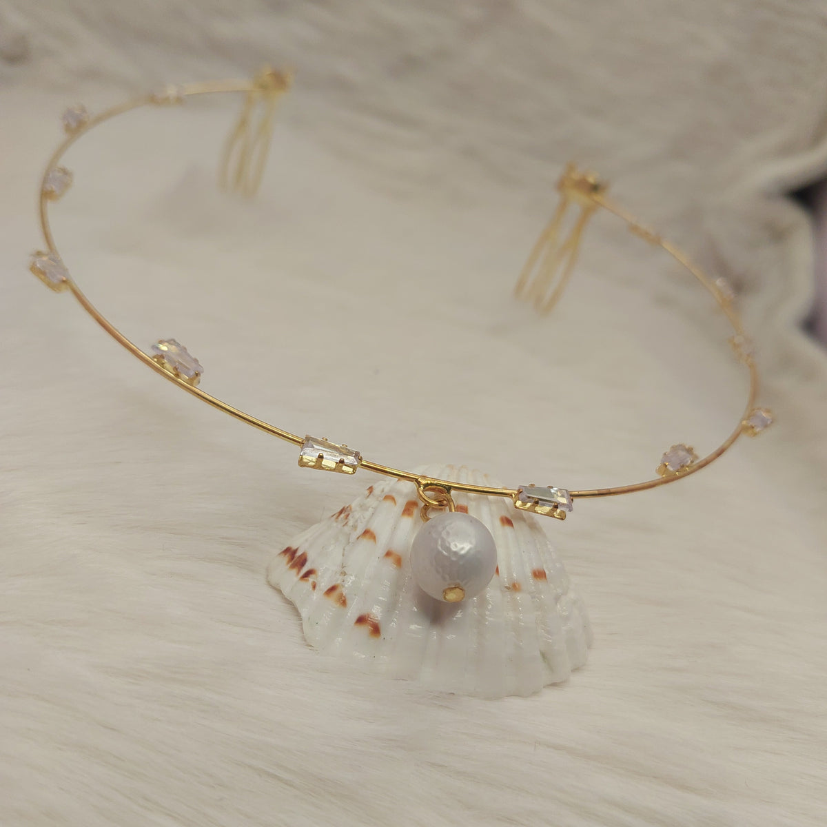 Golden Rectangle Crystal Hair Accessory - Kids & Adults