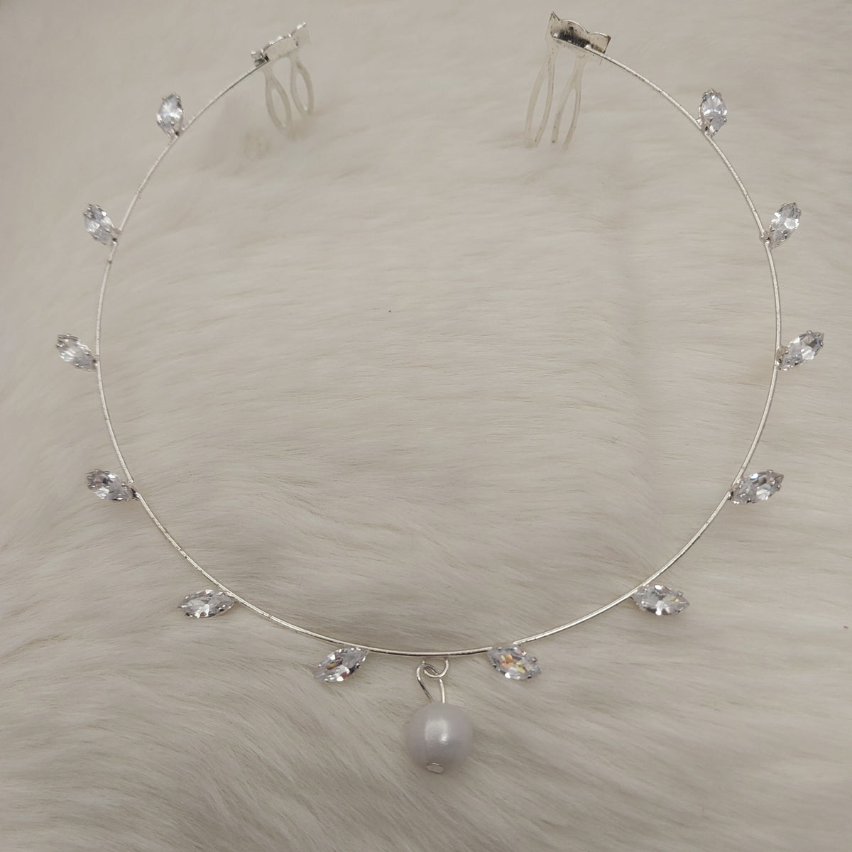 Silver Pearl Hair Accessory - Kids & Adults