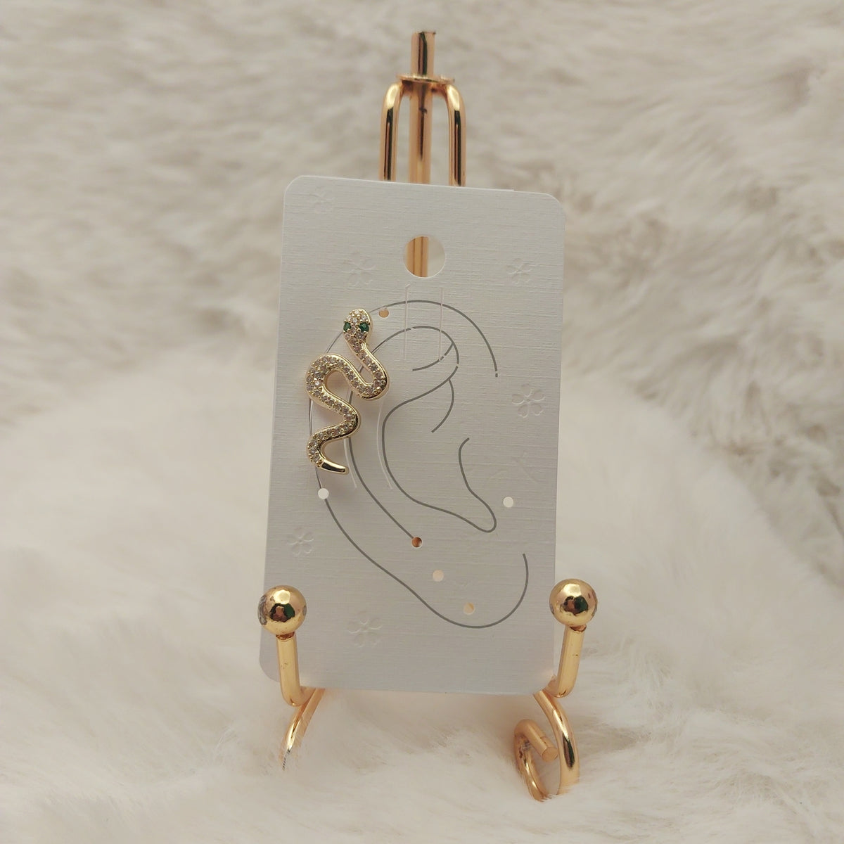 Golden Serpent Ear Cuff - Small