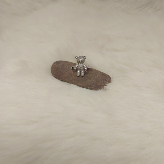 Silver Teddy Ear Cuff - Medium