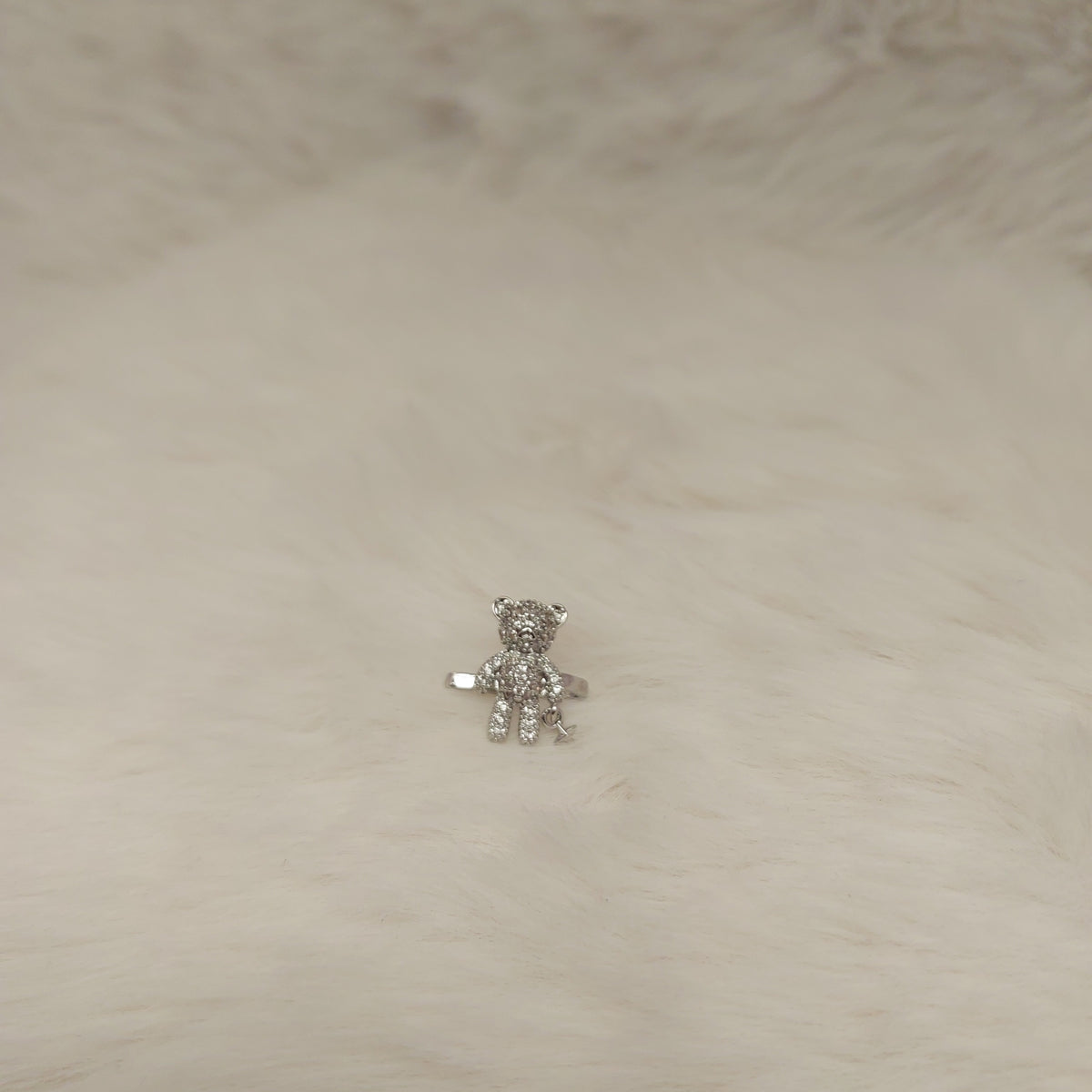 Silver Teddy Ear Cuff - Medium
