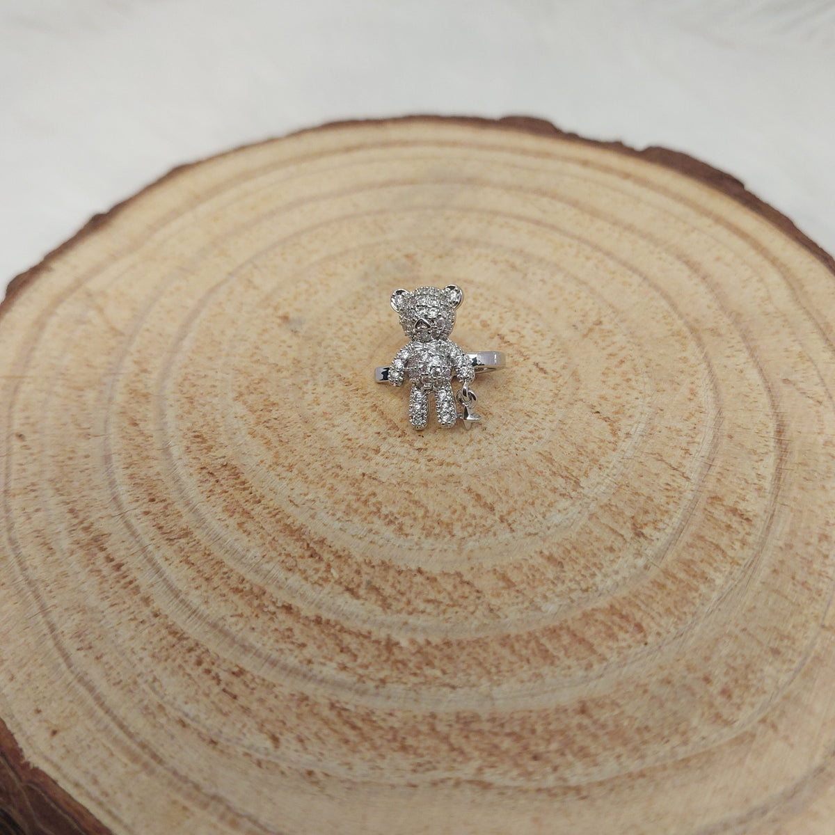 Silver Teddy Ear Cuff - Medium