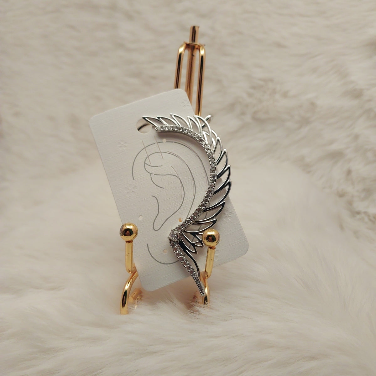 Silver Wings Ear Climber - Large