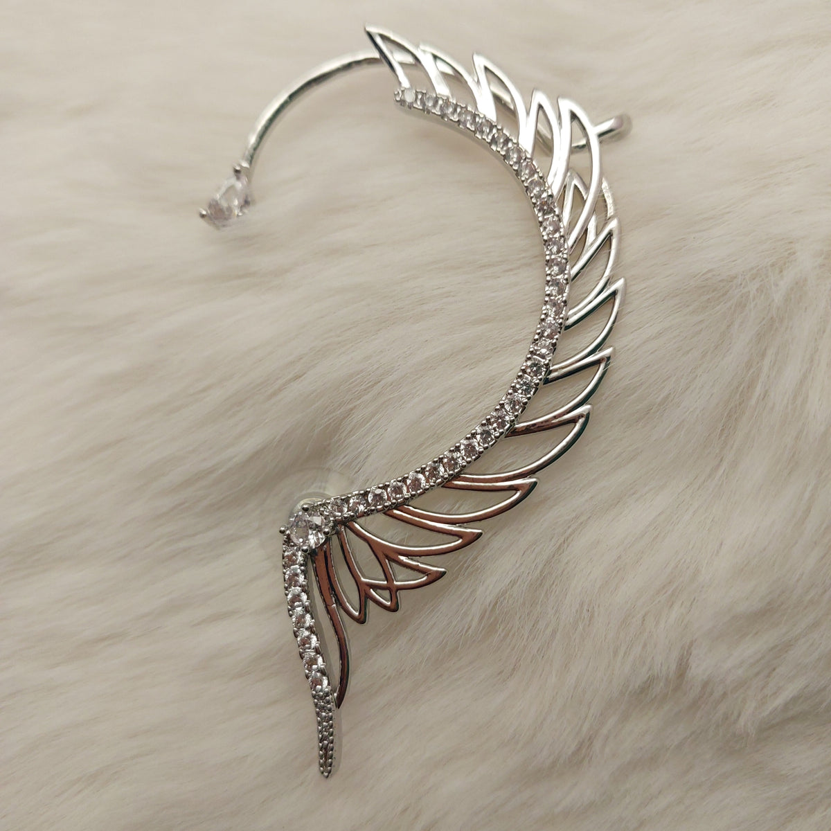 Silver Wings Ear Climber - Large