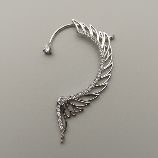 Silver Wings Ear Climber - Large