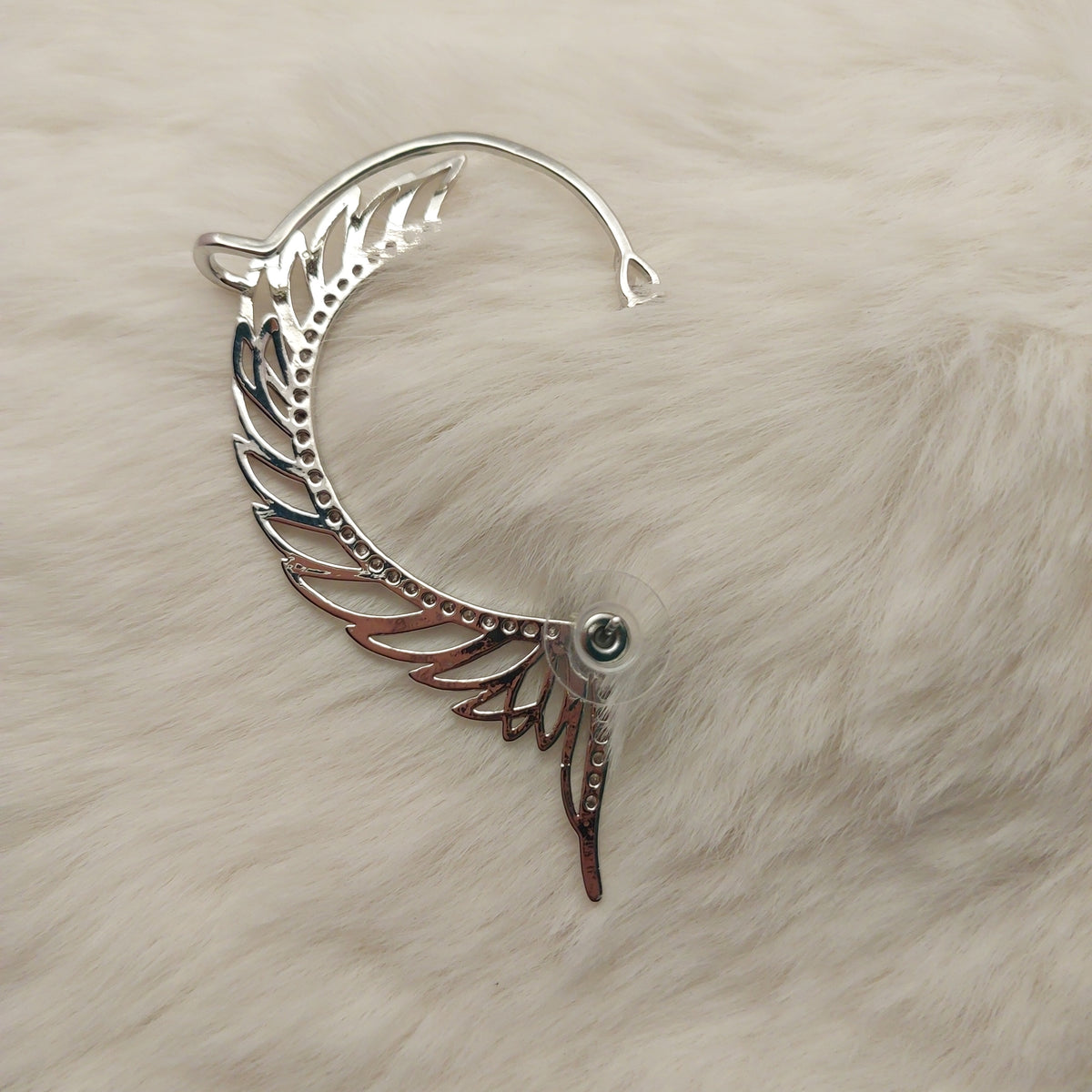 Silver Wings Ear Climber - Large