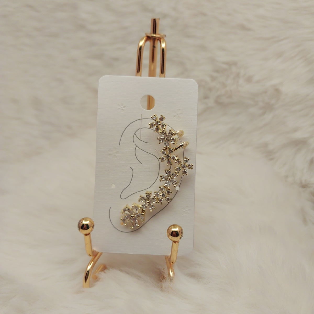 Golden Bloomy Ear Climber - Large