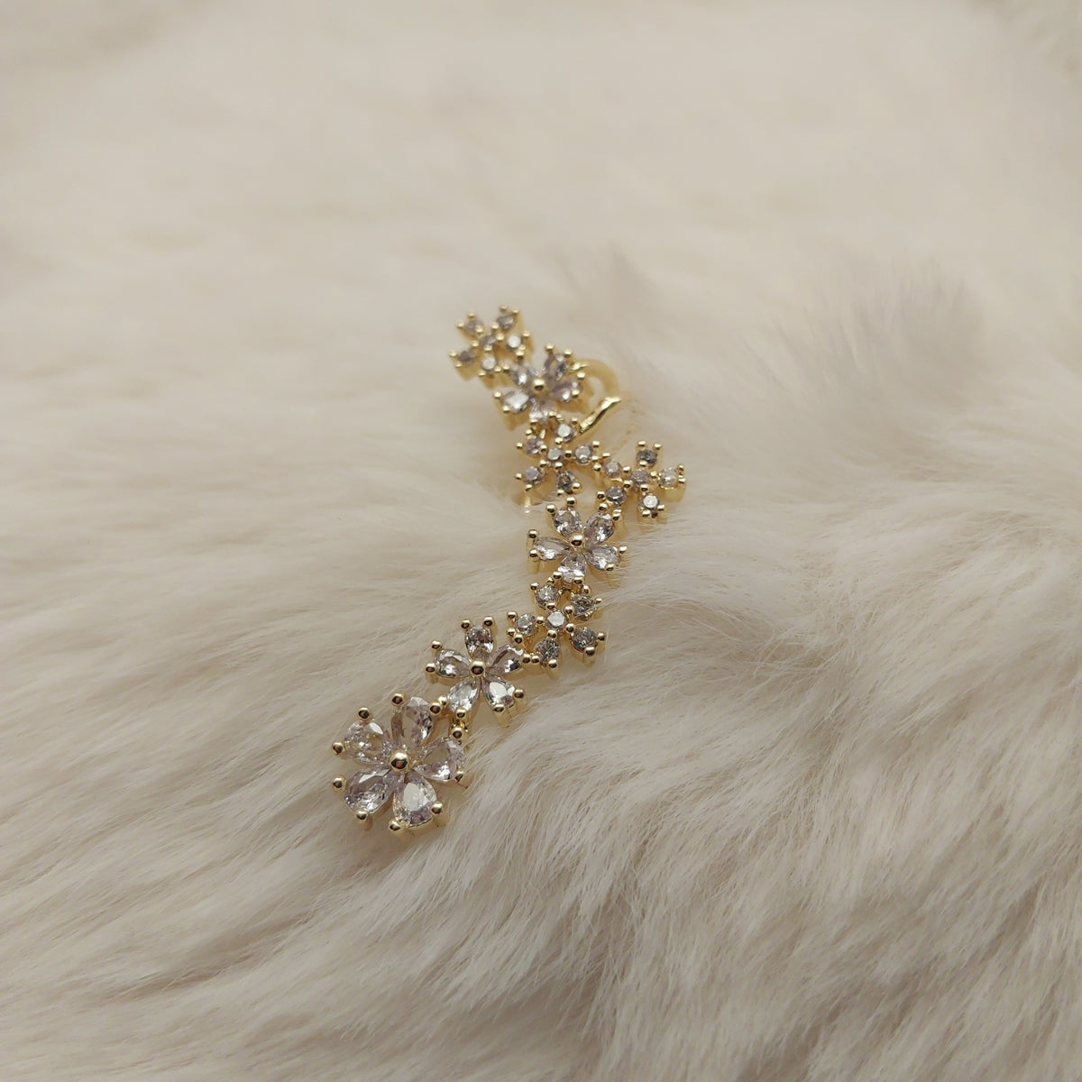 Golden Bloomy Ear Climber - Large