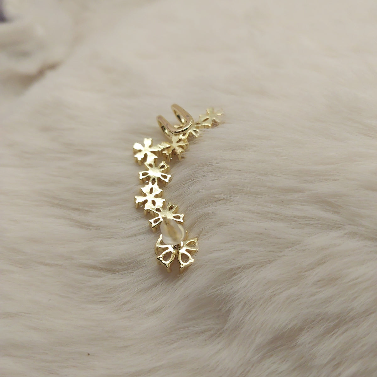 Golden Bloomy Ear Climber - Large