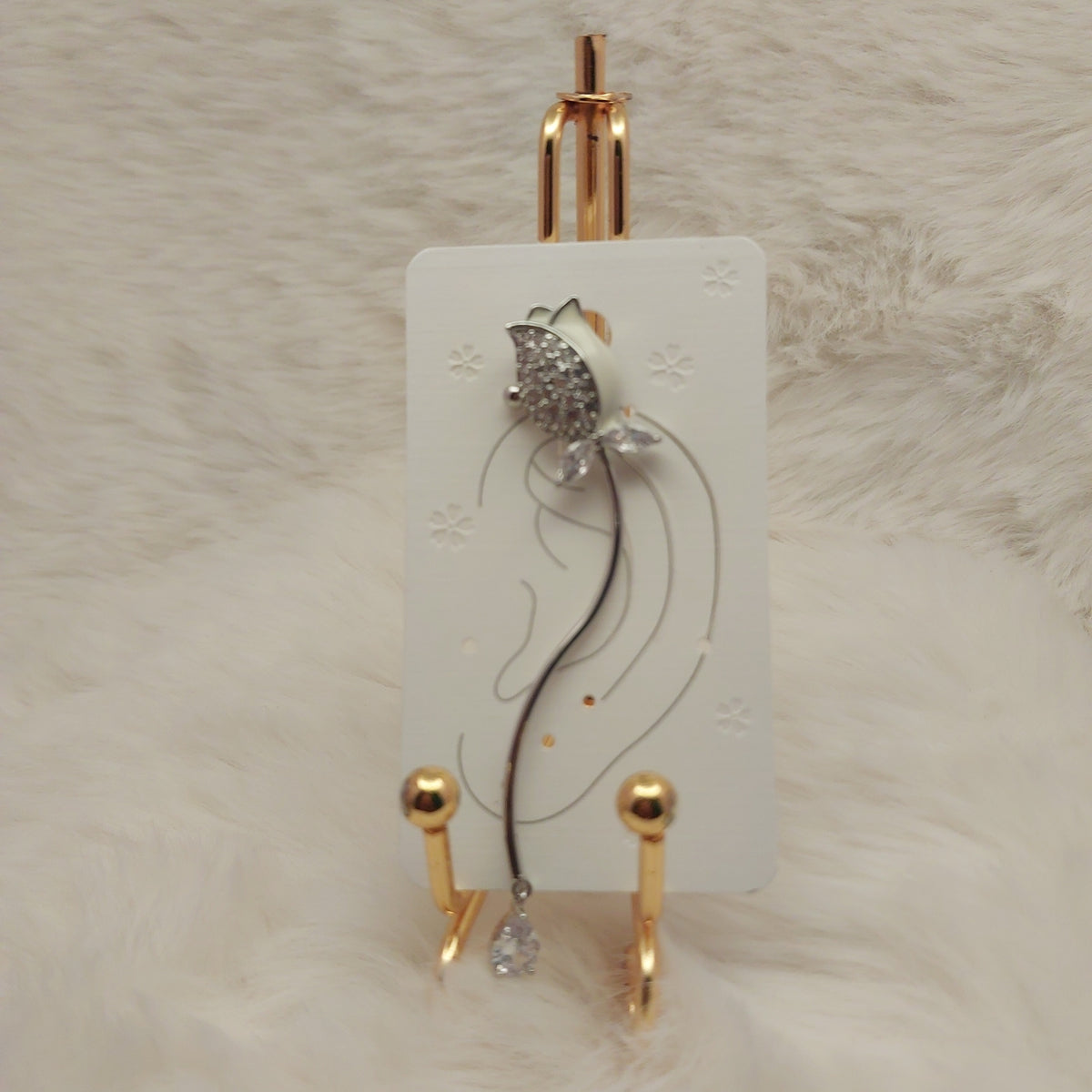 Rosé Cascade Ear Climber - Large
