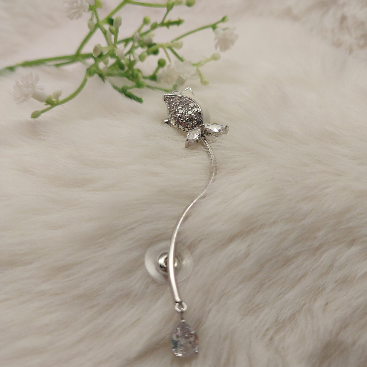Rosé Cascade Ear Climber - Large