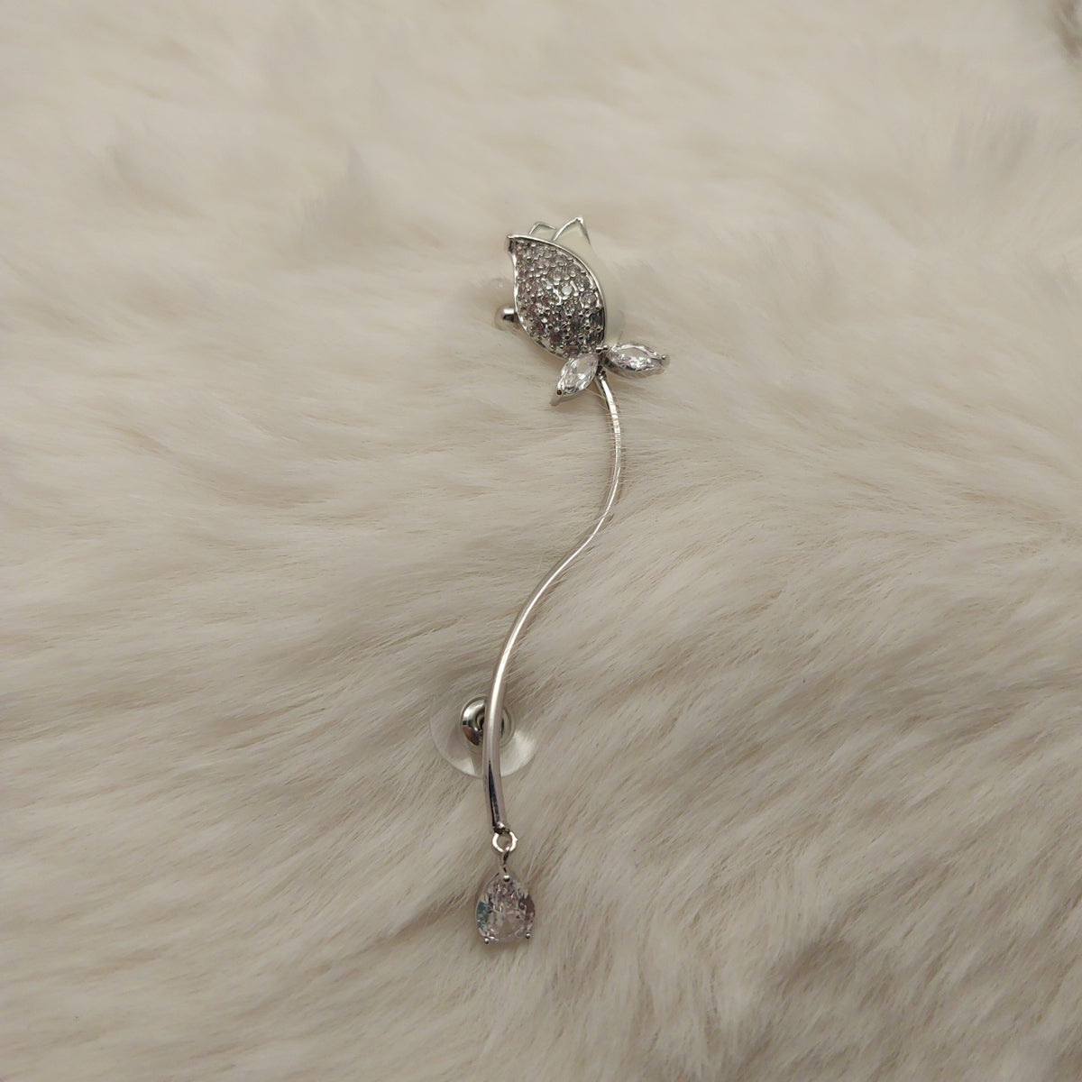 Rosé Cascade Ear Climber - Large