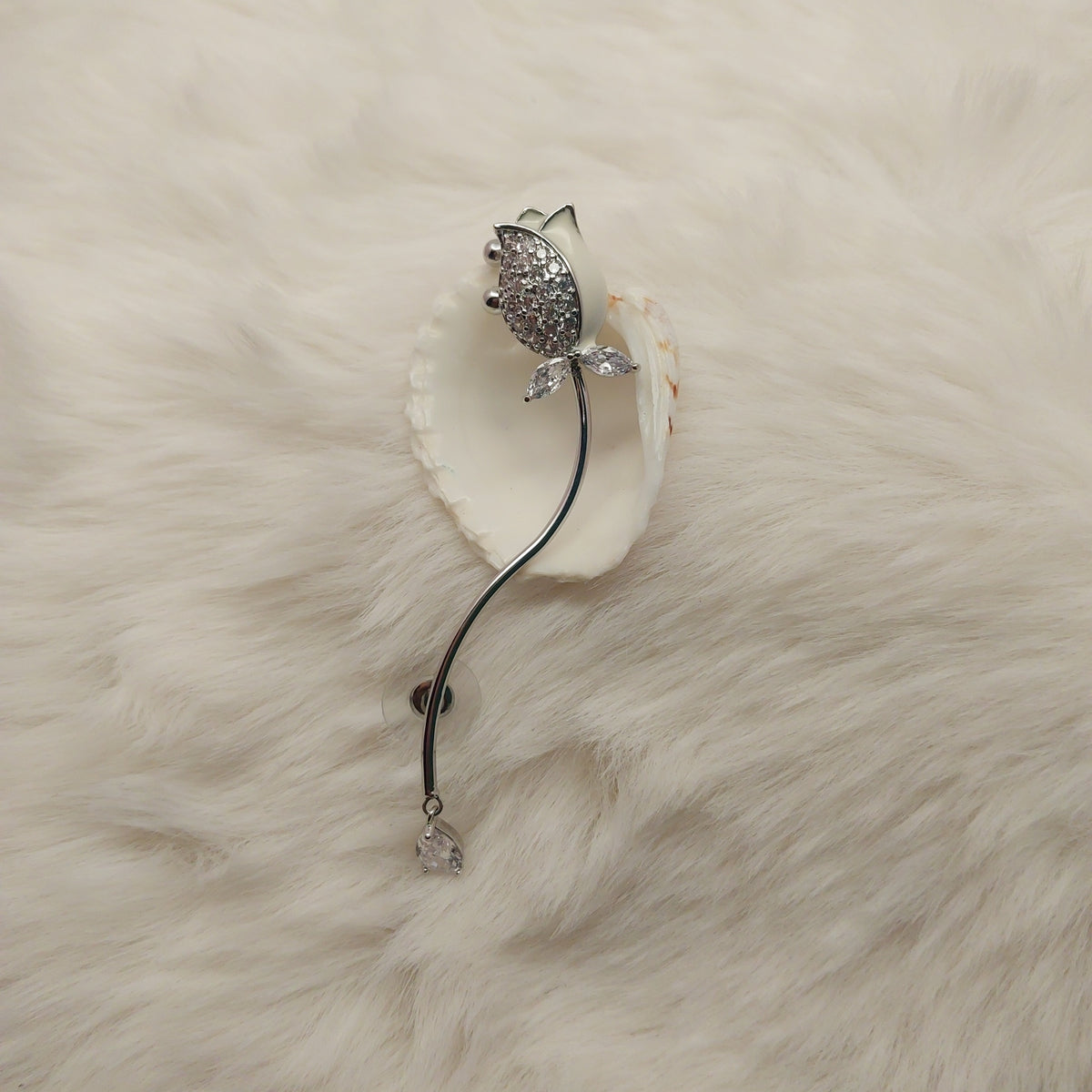 Rosé Cascade Ear Climber - Large
