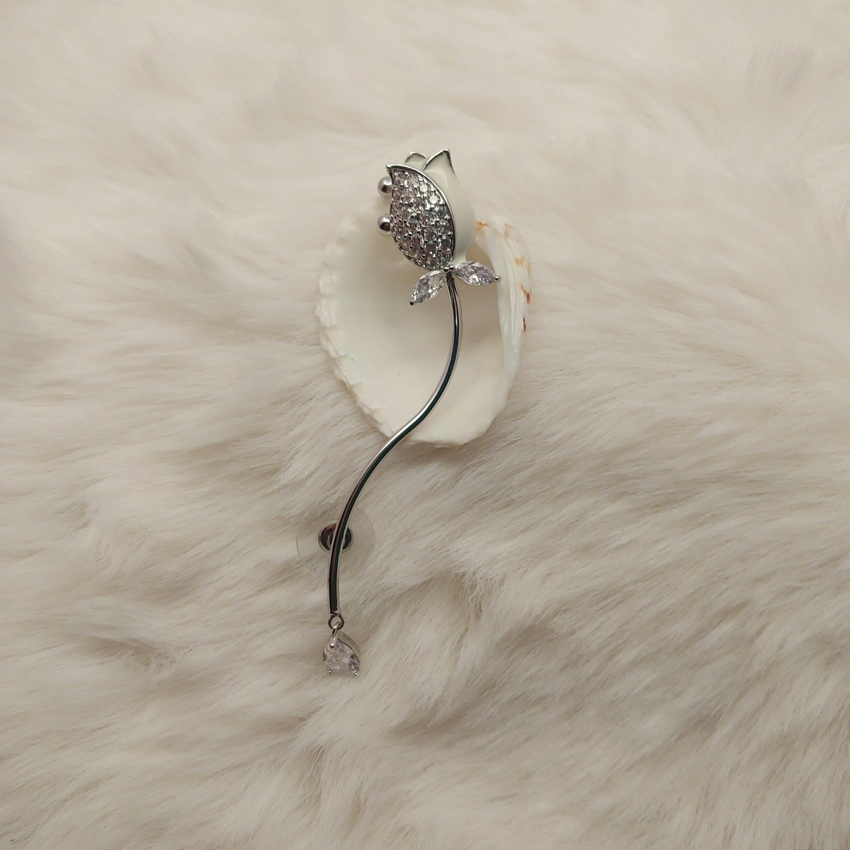 Rosé Cascade Ear Climber - Large