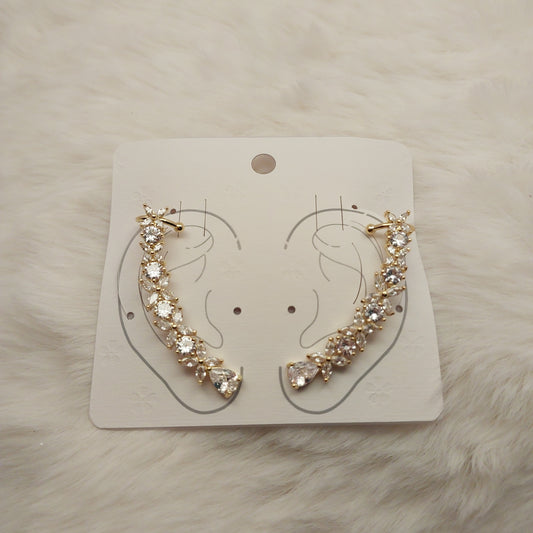 Golden Blossom Ear Climber - Large