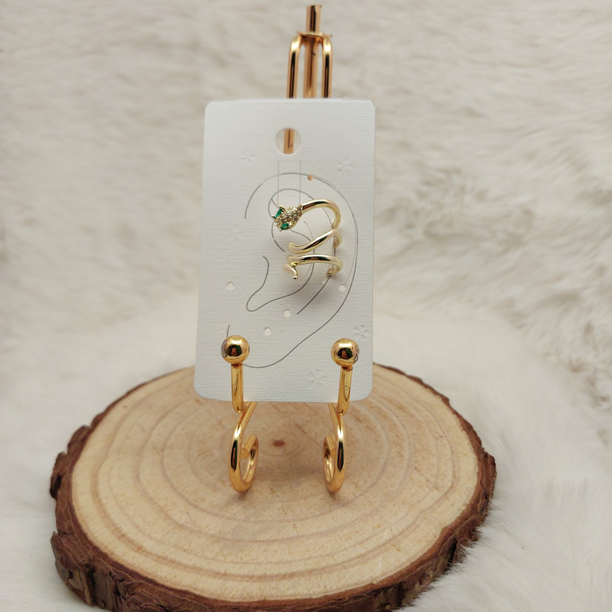 Golden Serpent Ear Cuff - Small