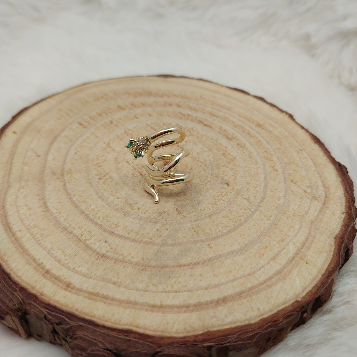 Golden Serpent Ear Cuff - Small